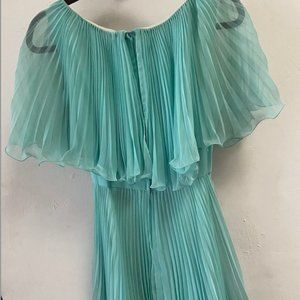 Vintage seafoam green pleated dress